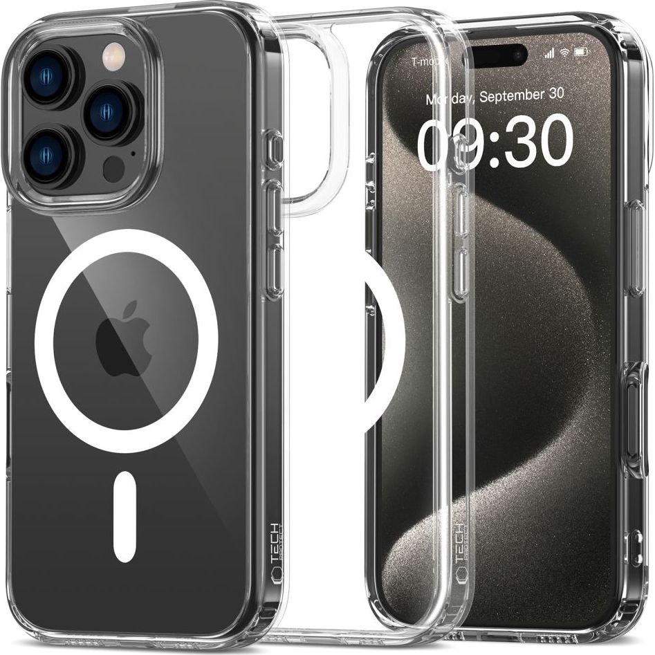 Etui Tech-Protect Flexair Hybrid do MagSafe do iPhone 16 Pro Max, przezroczyste